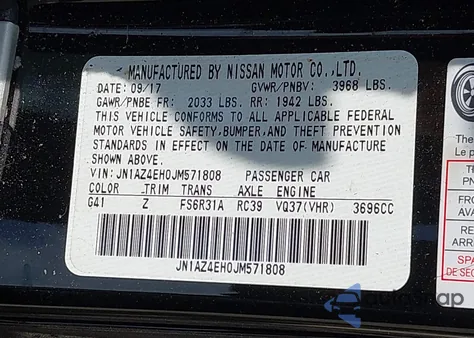 2018 Nissan 370Z Nismo Tech из США, поврежденный, VIN JN1AZ4EH0JM571808